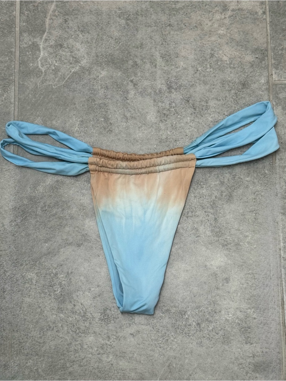 Mora - Blue and Tan Ombre Women's Bikini Bottom OS